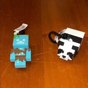 Minecraft Keychain Set - Zombie and Panda